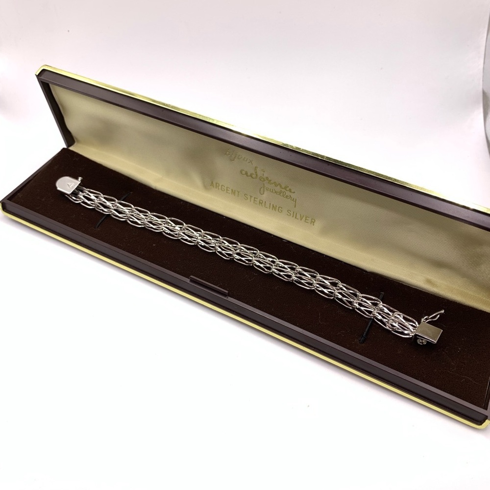 Vintage 1970s sterling silver woven bracelet - Picture 1 of 11